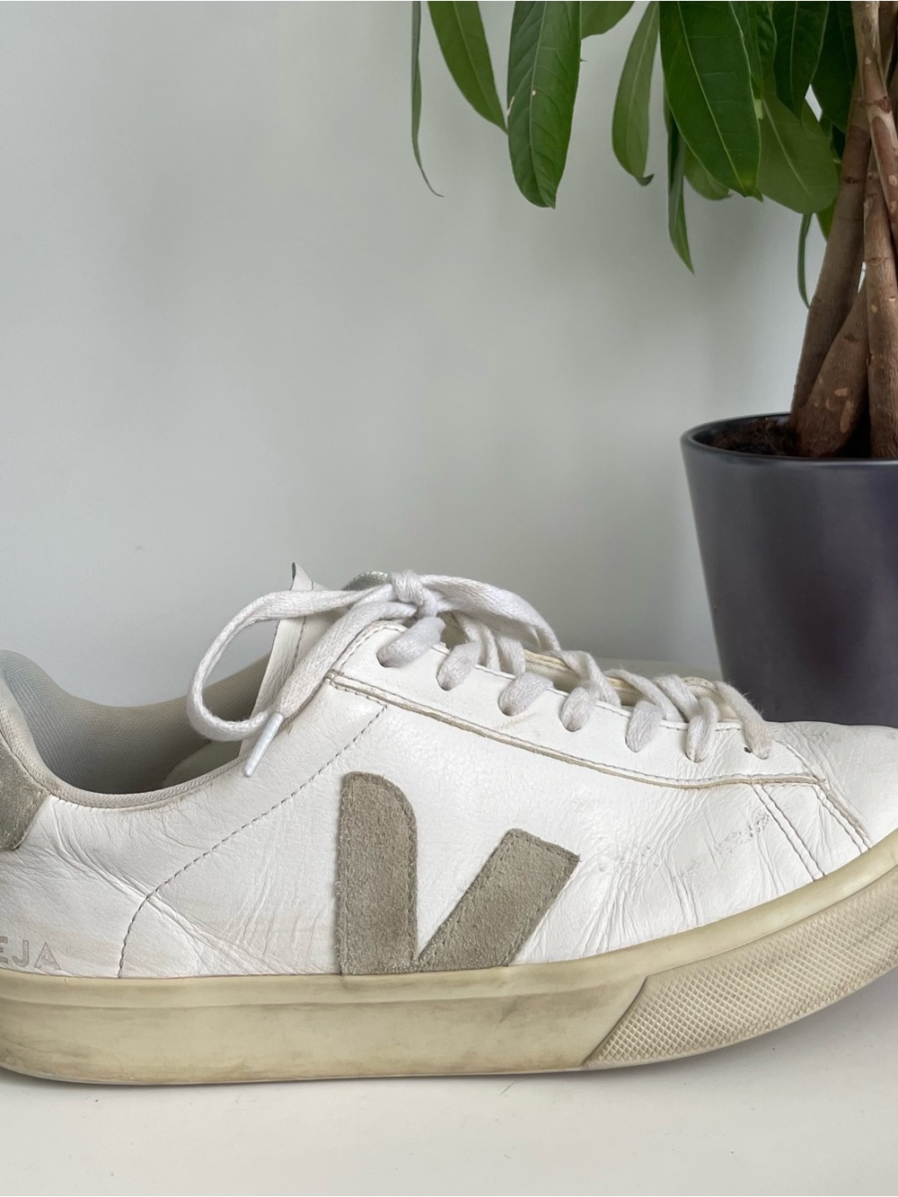 Men Size 11 Veja Campo Low Chromefree Leather White Natural Shoes